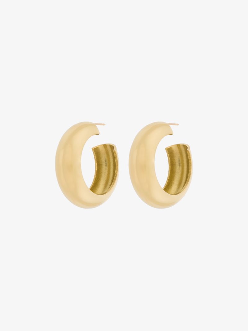 Gold Tone Cusp Hoop Earrings