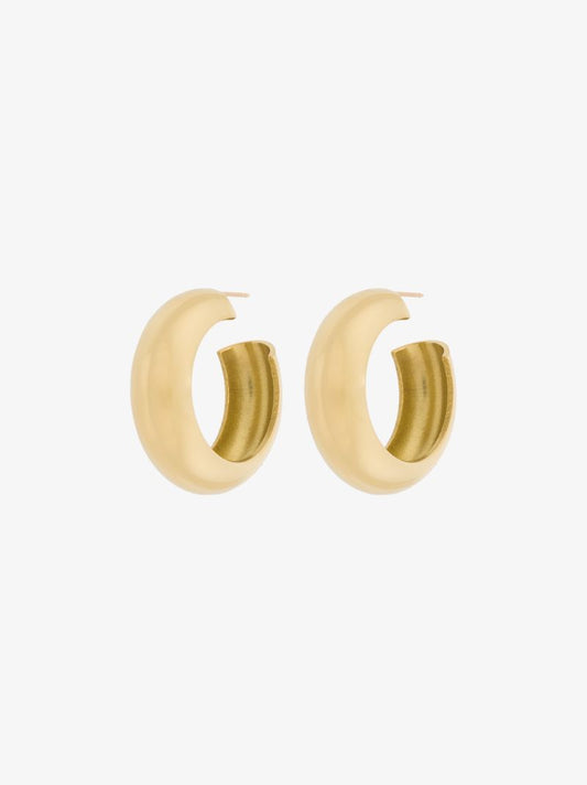 Gold Tone Cusp Hoop Earrings