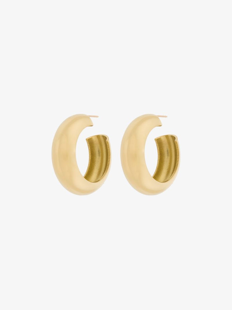 Gold Tone Cusp Hoop Earrings