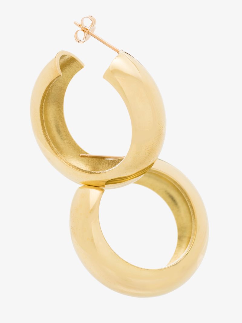 Gold Tone Cusp Hoop Earrings