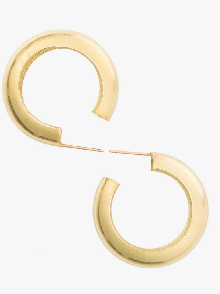 Gold Tone Cusp Hoop Earrings