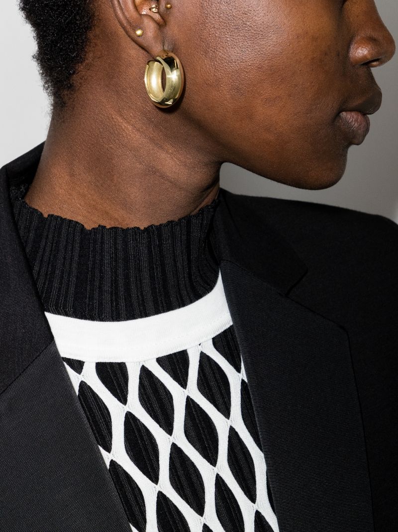 Gold Tone Cusp Hoop Earrings