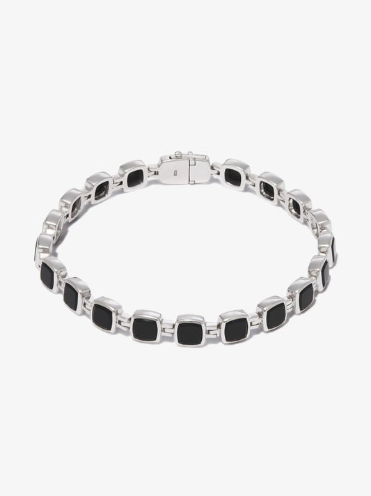 Sterling Silver Cushion Onyx Bracelet