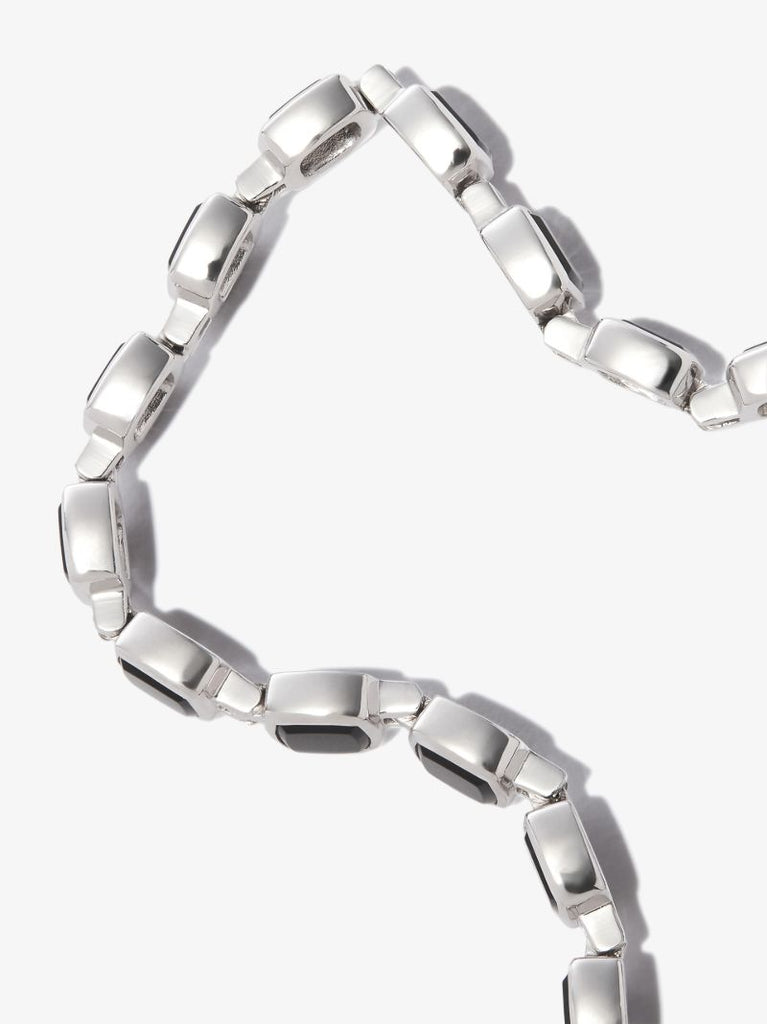 Sterling Silver Cushion Onyx Bracelet