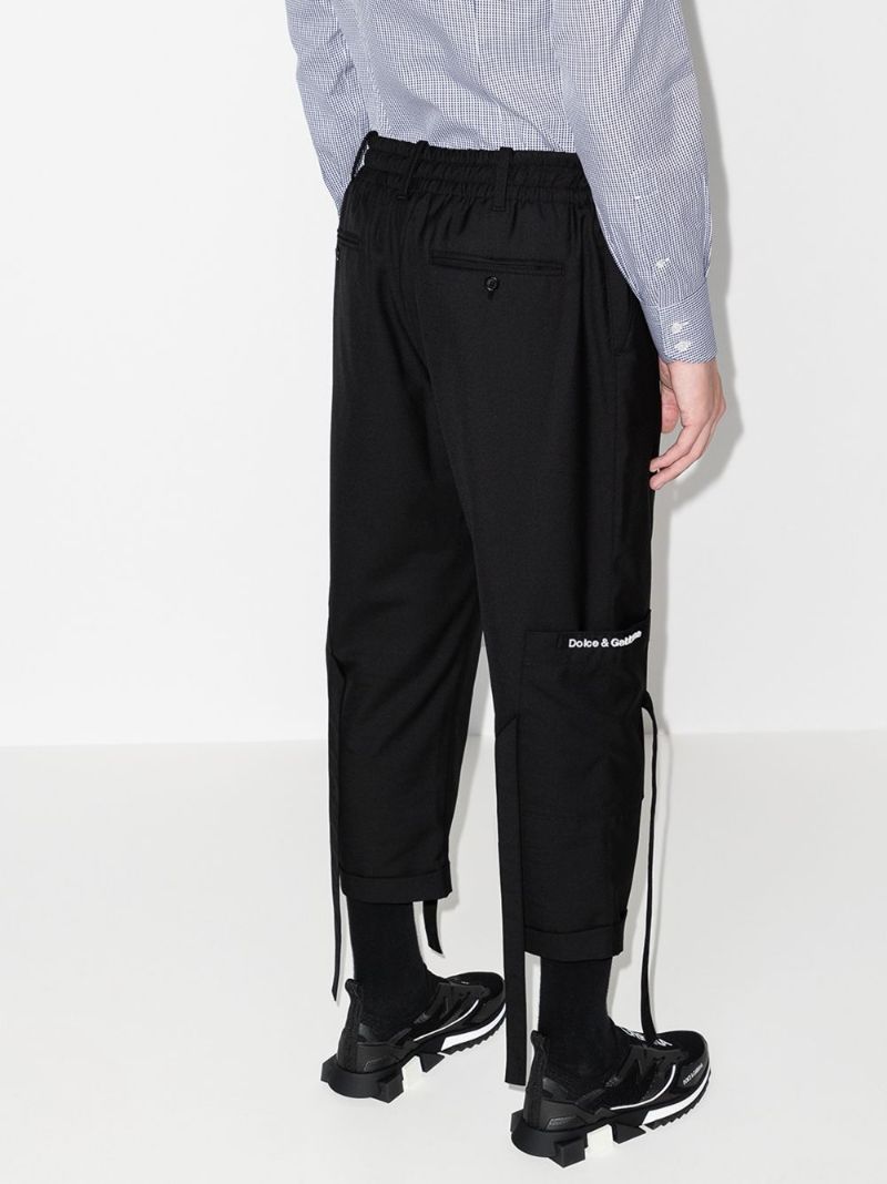 Tie Cuff Cropped Trousers