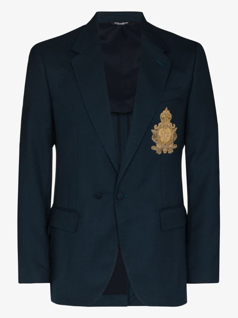 Logo Crest Wool Blazer