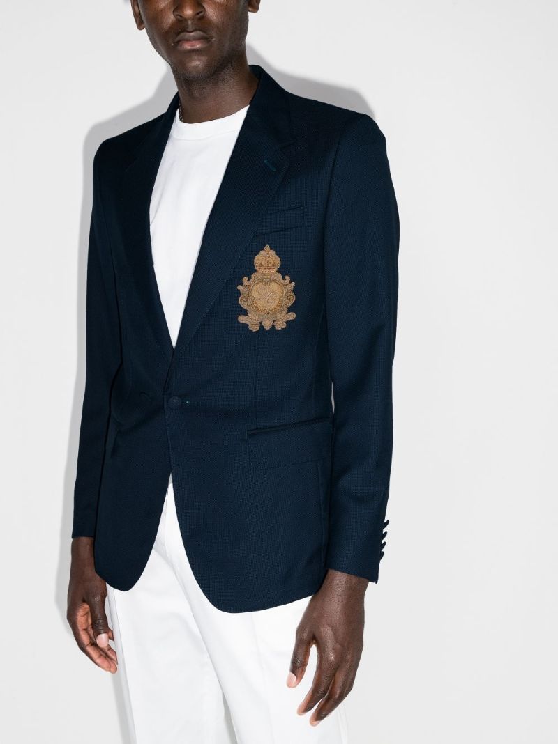 Logo Crest Wool Blazer