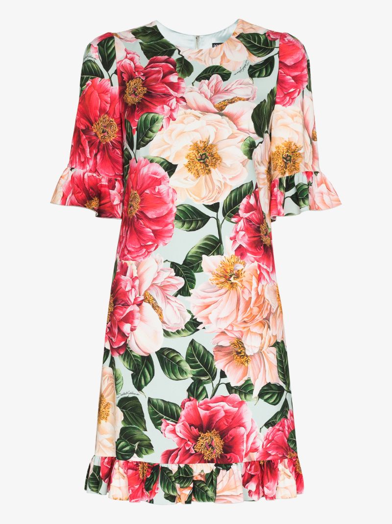 Floral Print Ruffled Dress