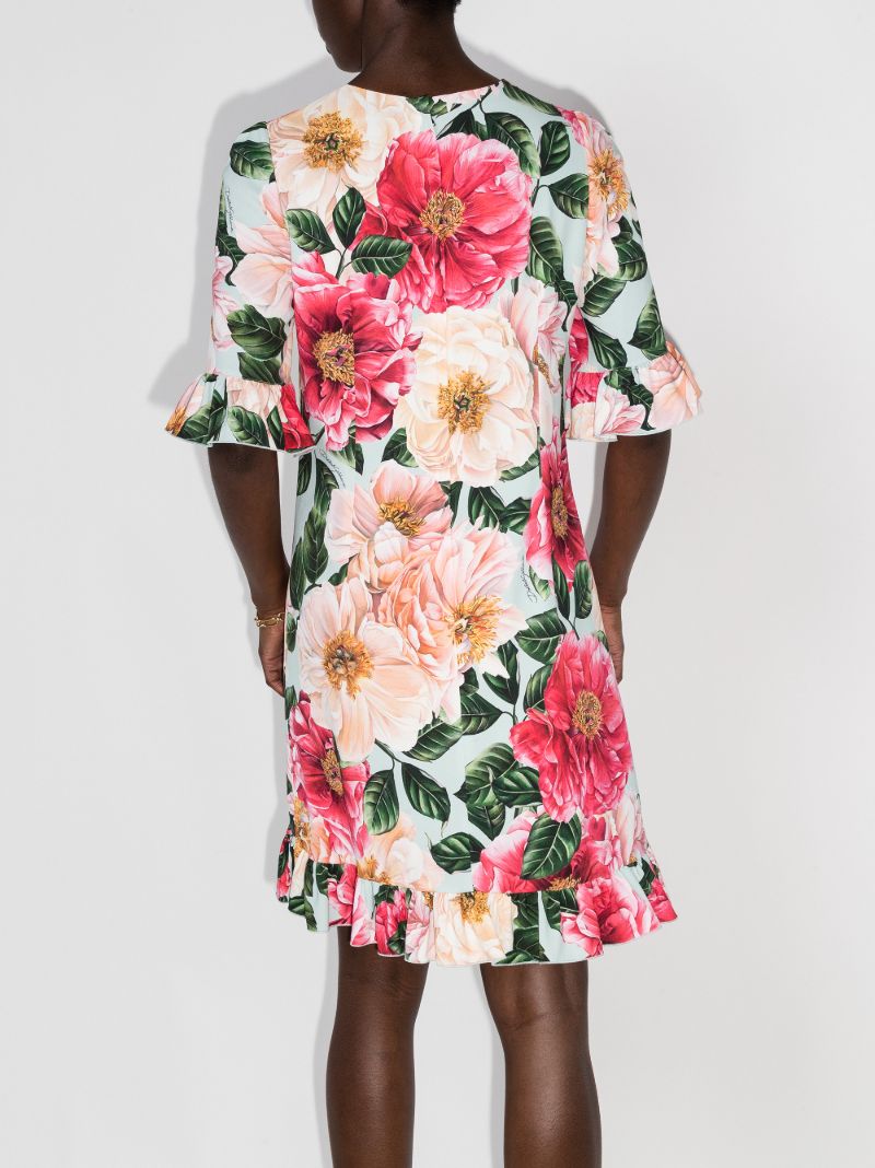 Floral Print Ruffled Dress