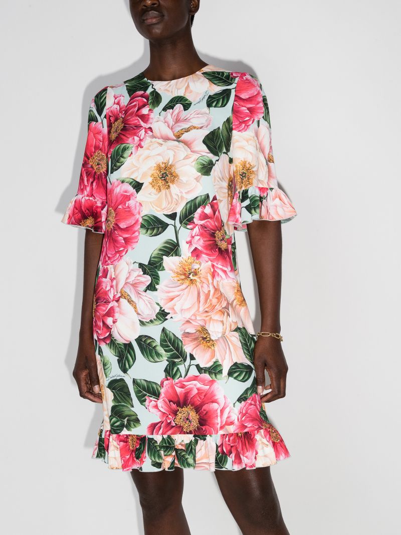 Floral Print Ruffled Dress