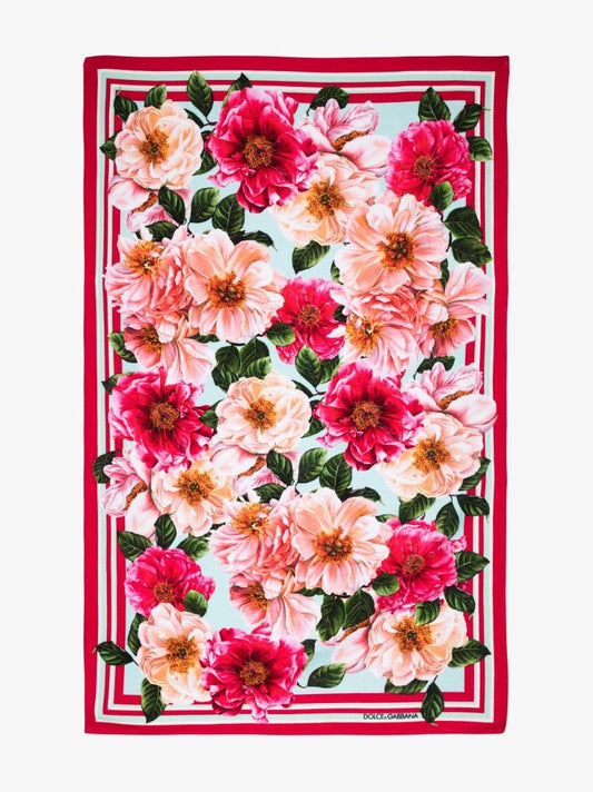 Multicoloured Floral Print Beach Towel