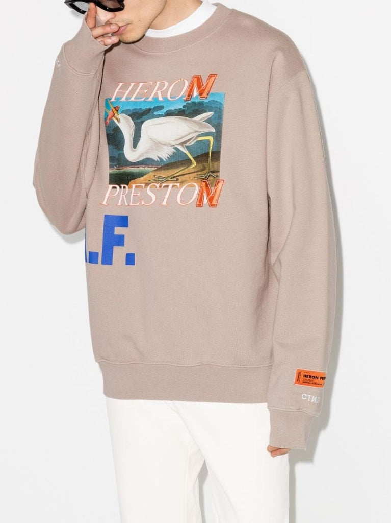 Chest Print Cotton Sweatshirt