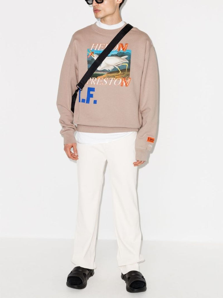Chest Print Cotton Sweatshirt