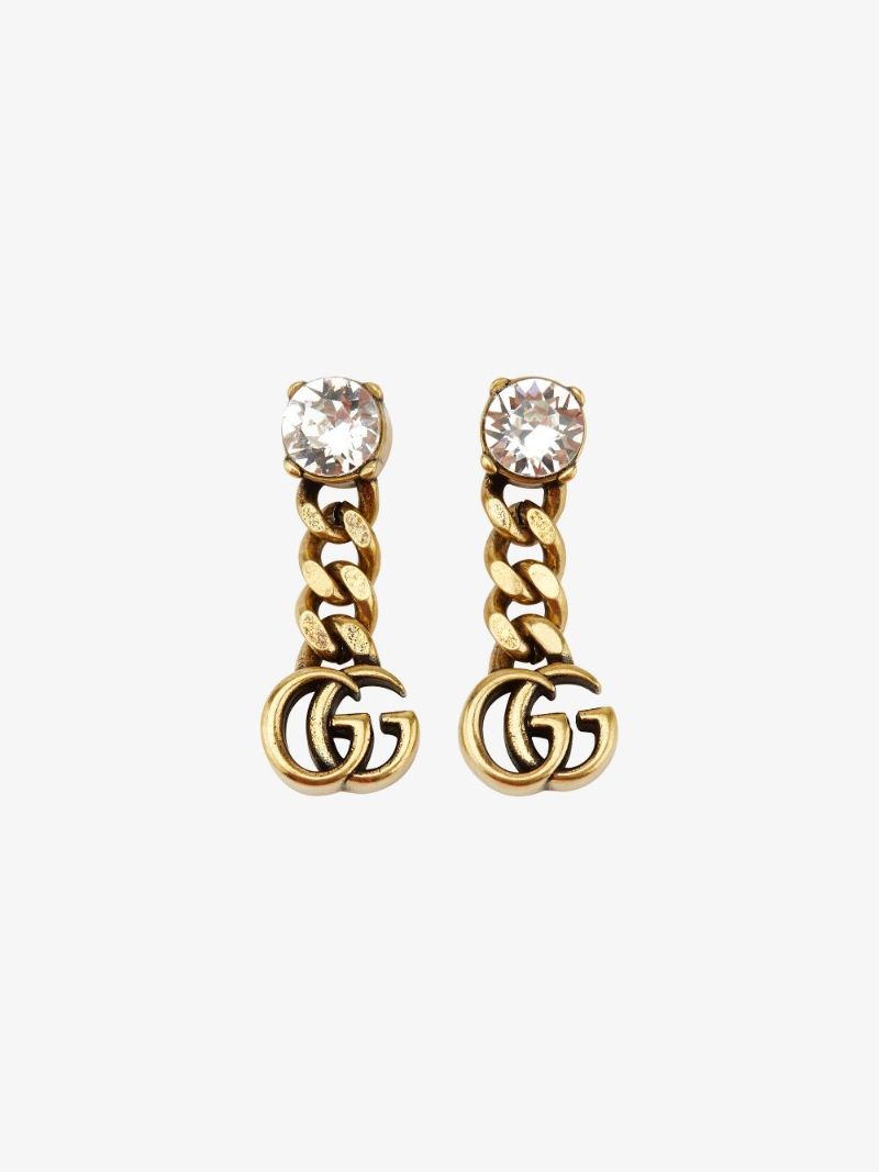 Gold Tone Gg Crystal Earrings