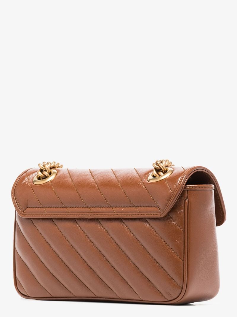 Brown Gg Marmont Mini Leather Shoulder Bag