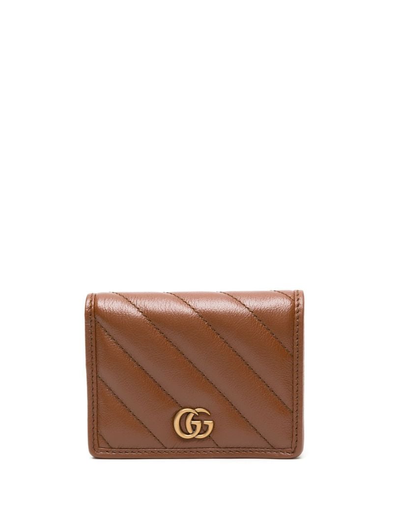 Brown Gg Marmont Leather Card Holder