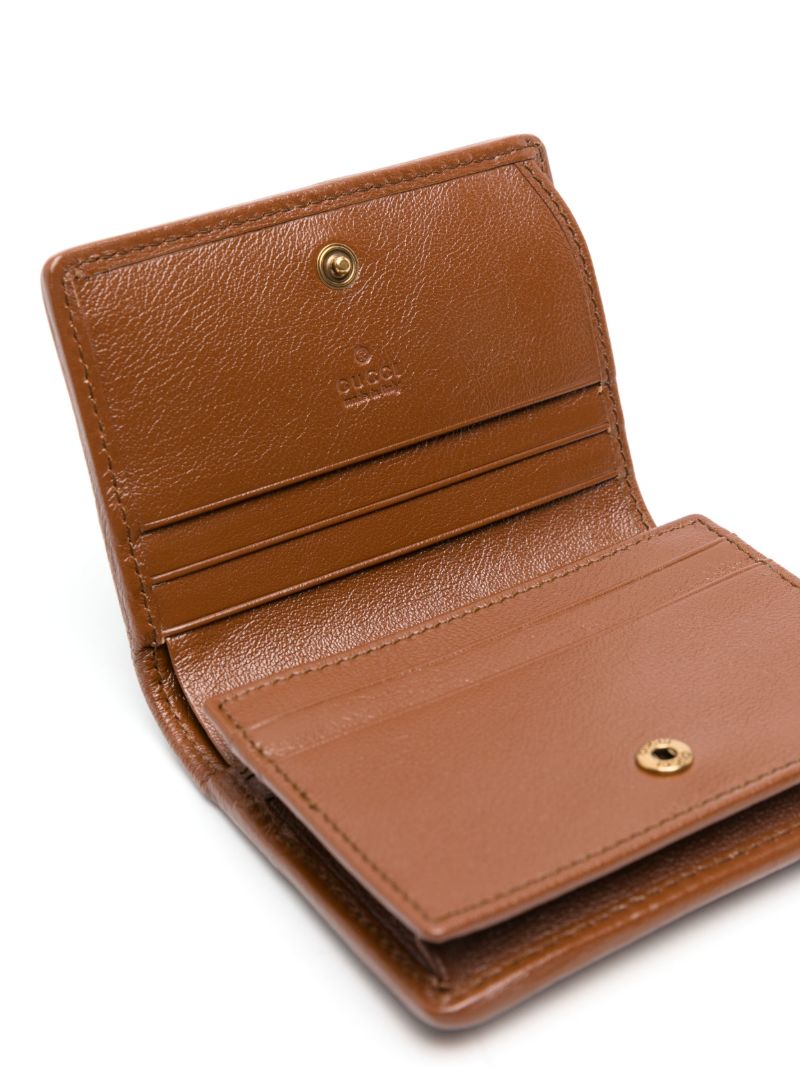 Brown Gg Marmont Leather Card Holder