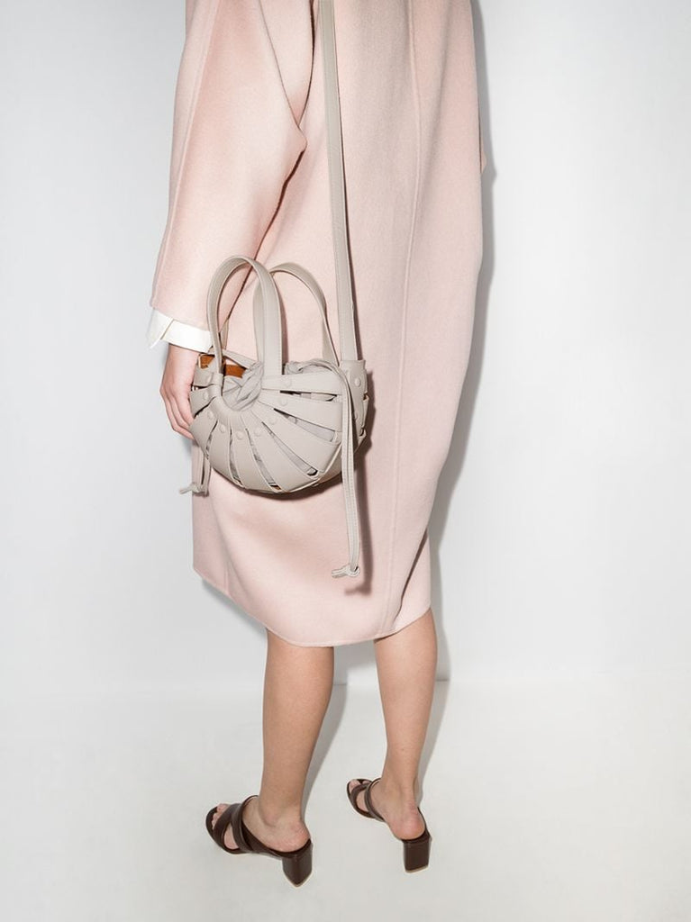 White the Shell Small Leather Tote Bag