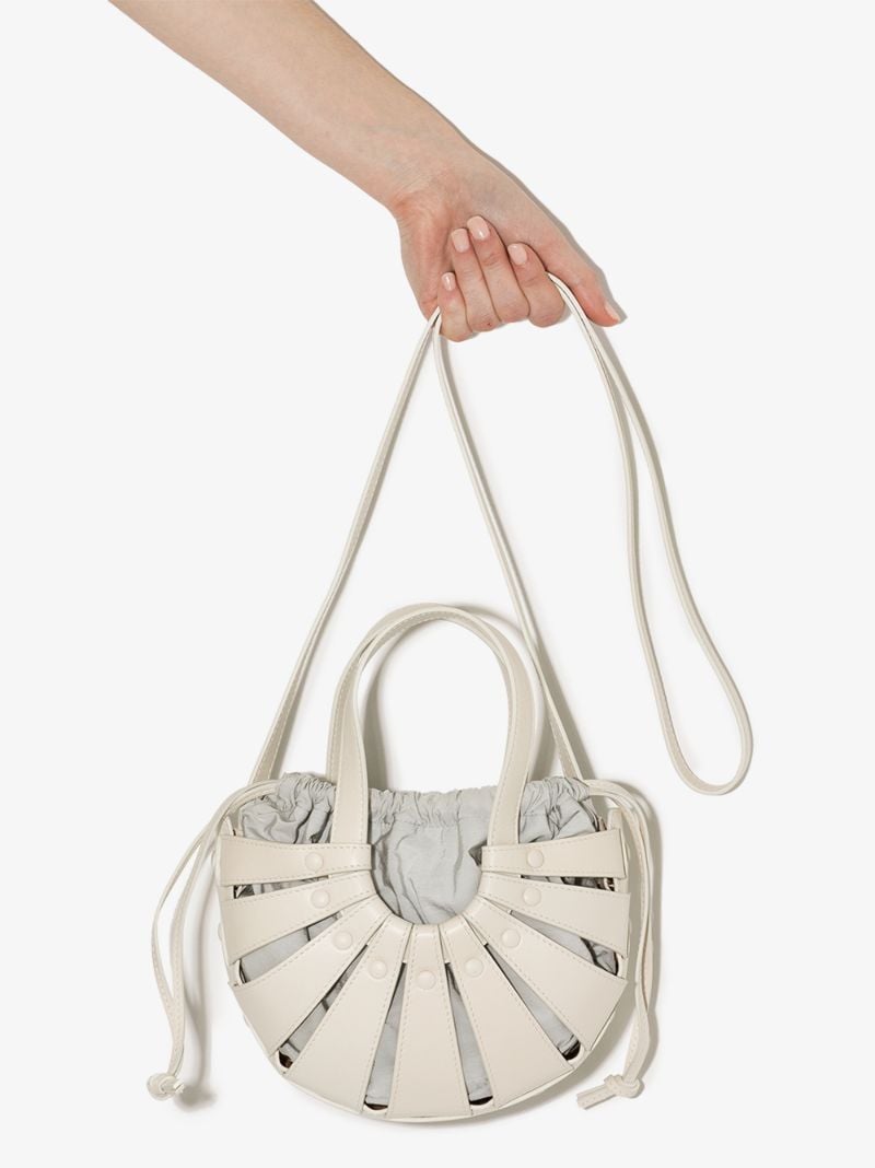 White the Shell Small Leather Tote Bag