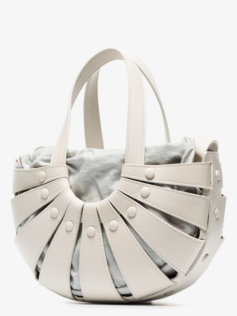 White the Shell Small Leather Tote Bag