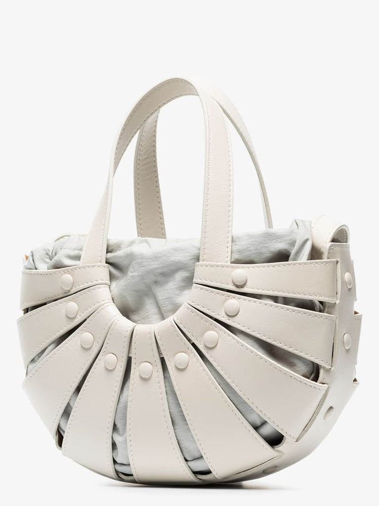 White the Shell Small Leather Tote Bag