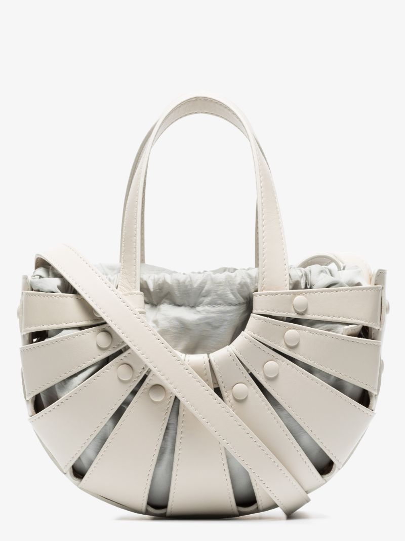 White the Shell Small Leather Tote Bag