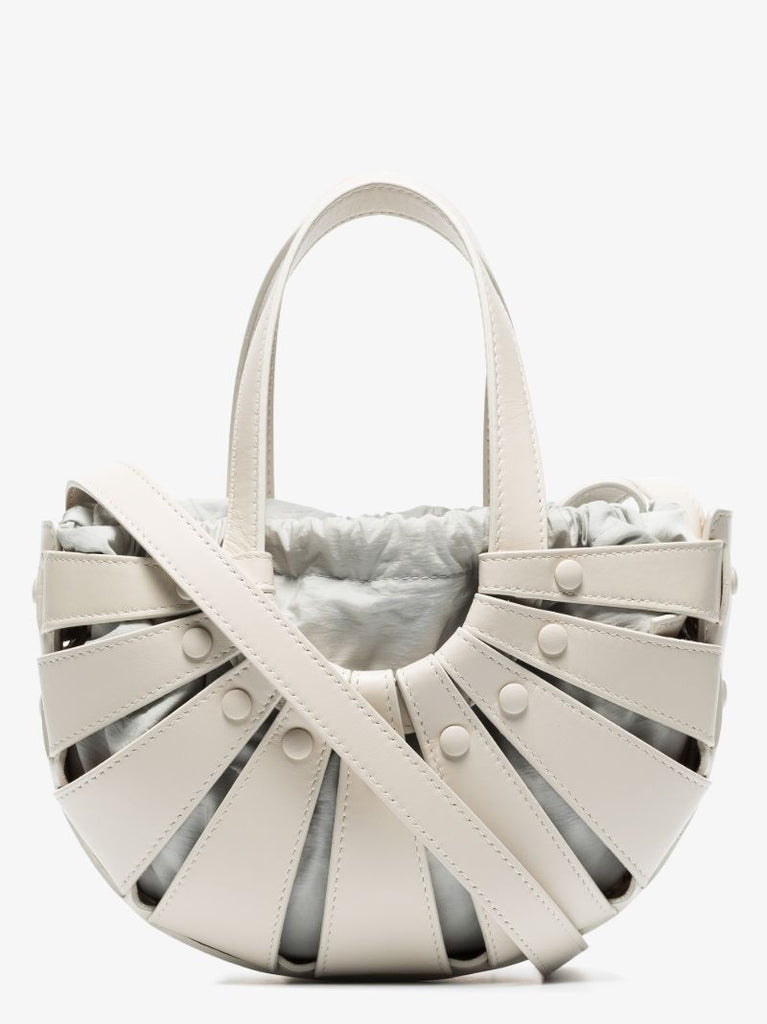 White the Shell Small Leather Tote Bag