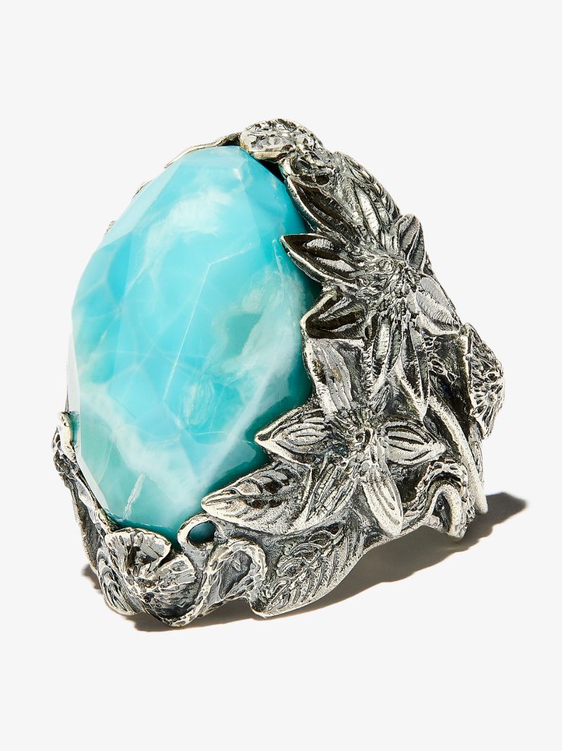 Sterling Silver Winter Larimar Ring