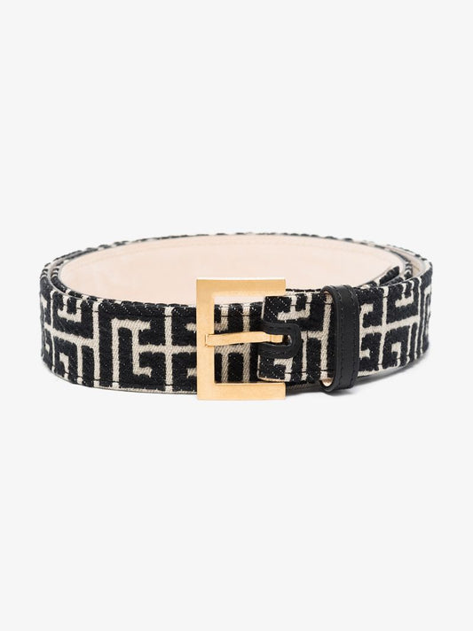 Black and White Monogram Belt