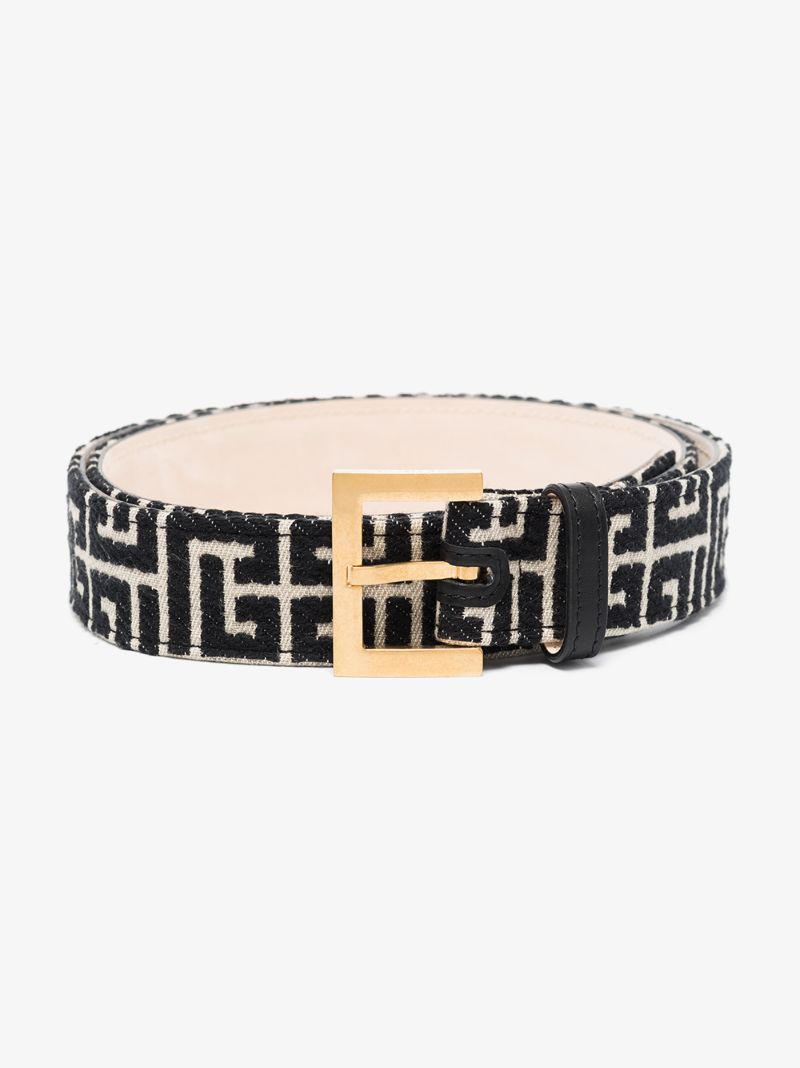 Black and White Monogram Belt
