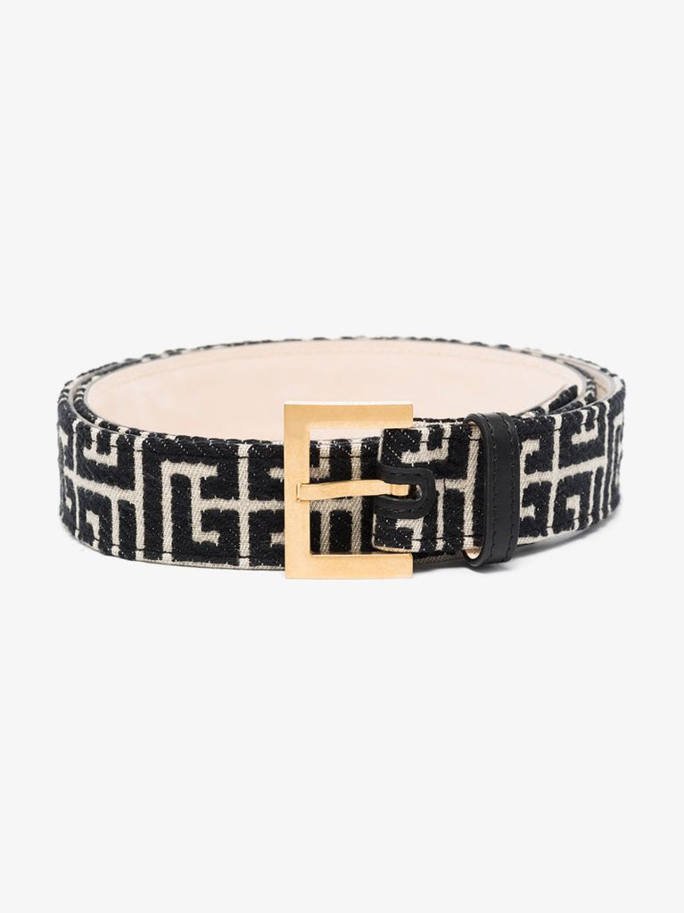 Black and White Monogram Belt