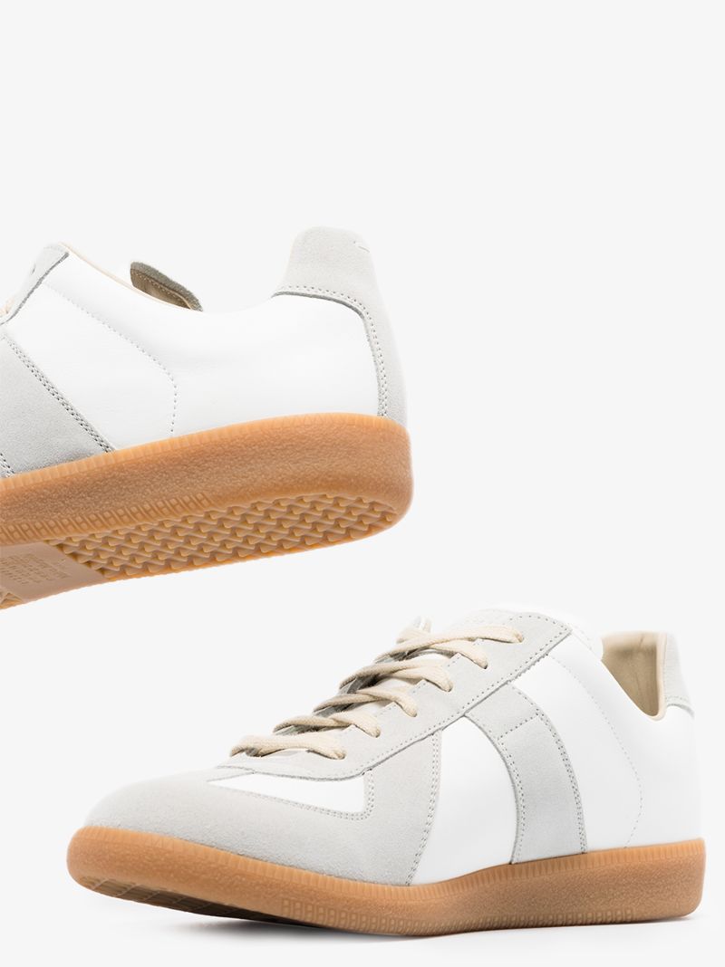 White Replica Leather Sneakers
