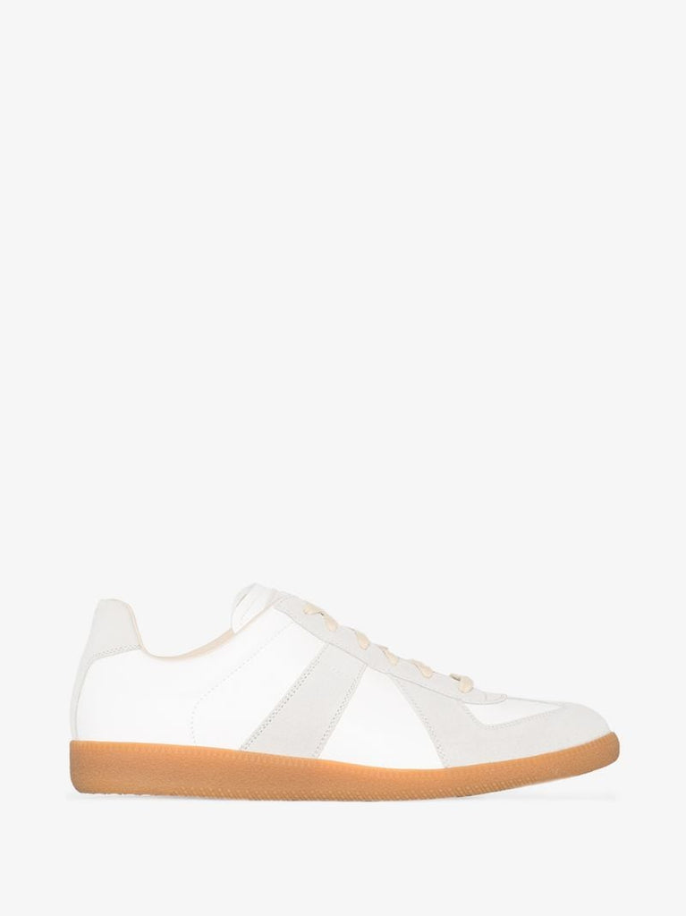 White Replica Leather Sneakers