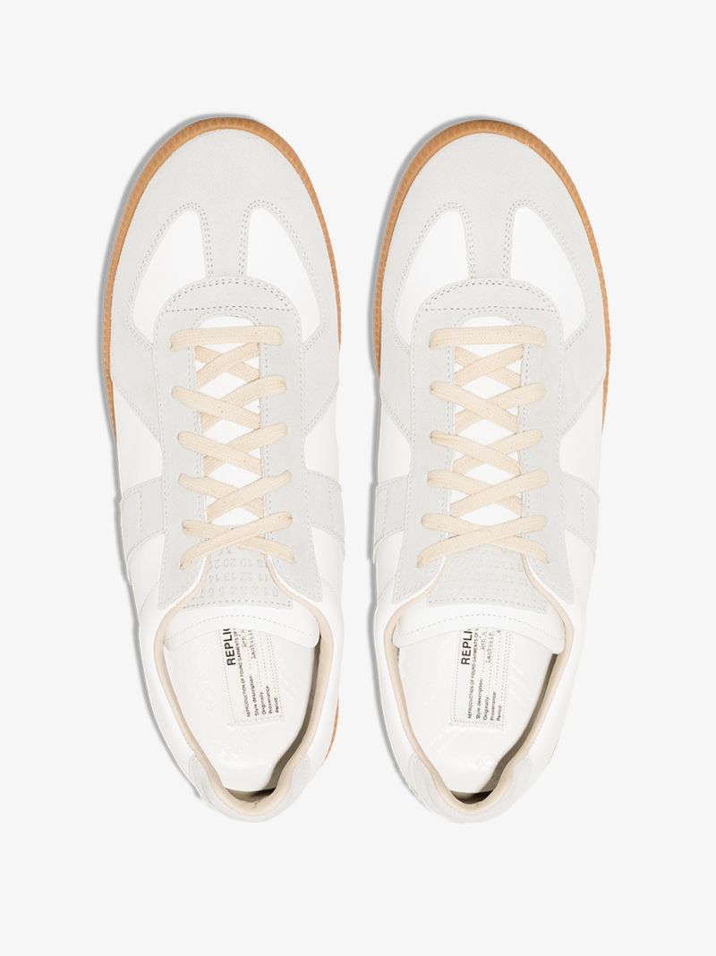 White Replica Leather Sneakers