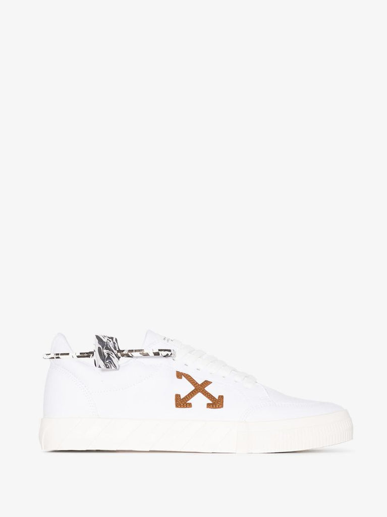 White Vulcanized Low Top Canvas Sneakers