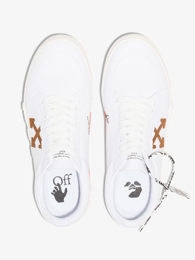 White Vulcanized Low Top Canvas Sneakers
