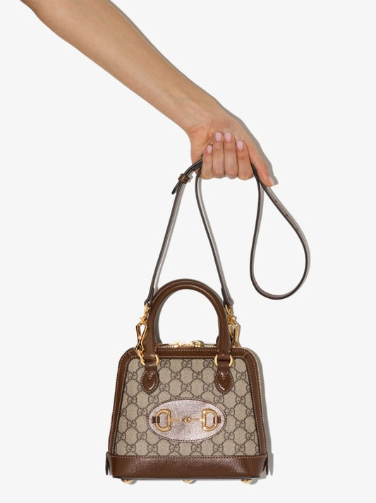 Brown Horsebit 1955 Gg Supreme Top Handle Bag