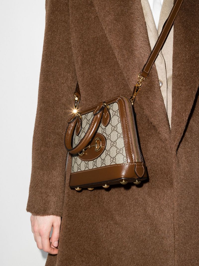Brown Horsebit 1955 Gg Supreme Top Handle Bag