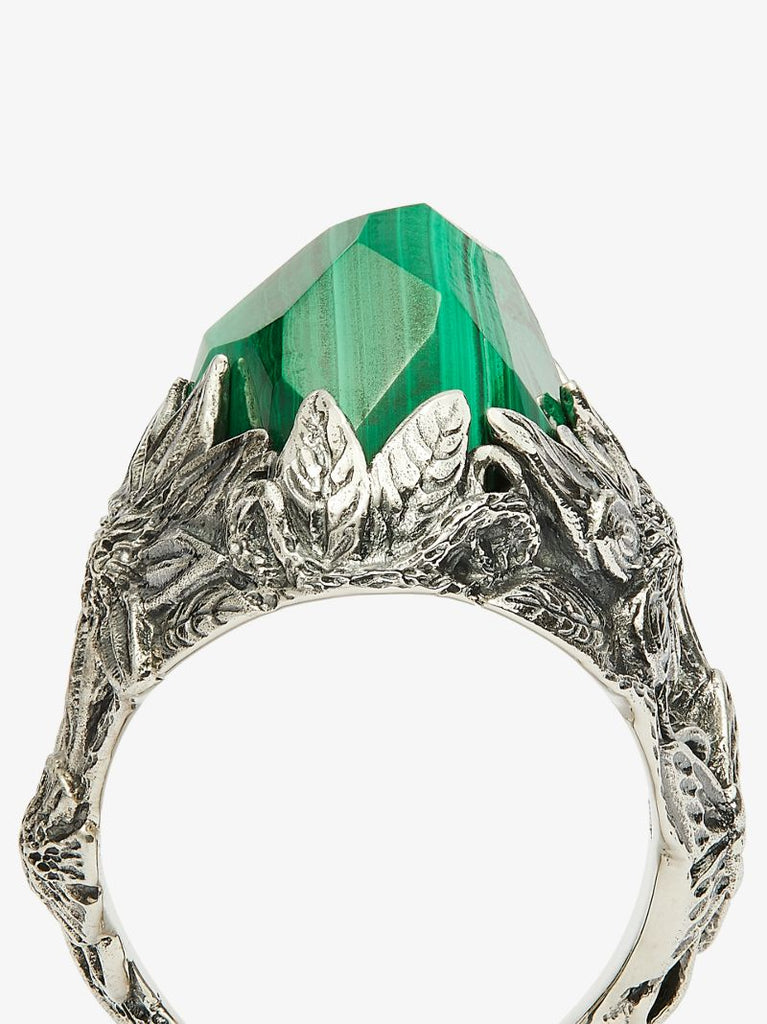 Sterling Silver Winter Malachite Ring