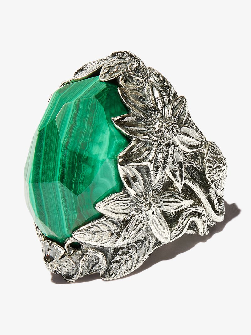 Sterling Silver Winter Malachite Ring