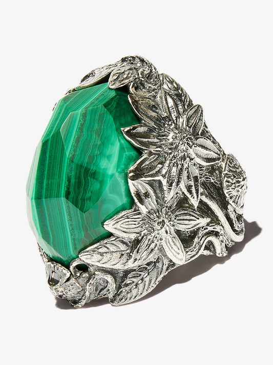 Sterling Silver Winter Malachite Ring