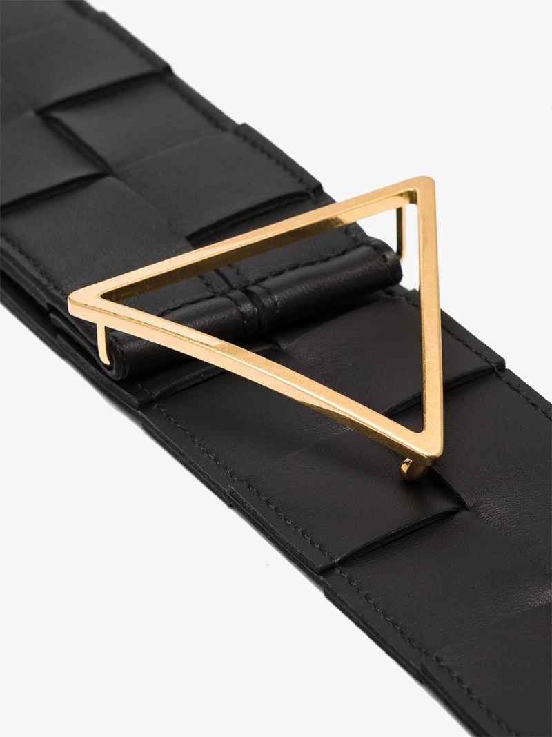 Black Intrecciato Leather Belt