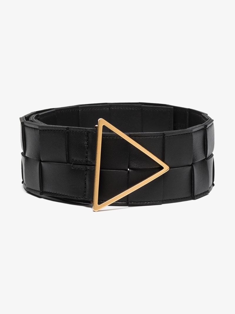 Black Intrecciato Leather Belt