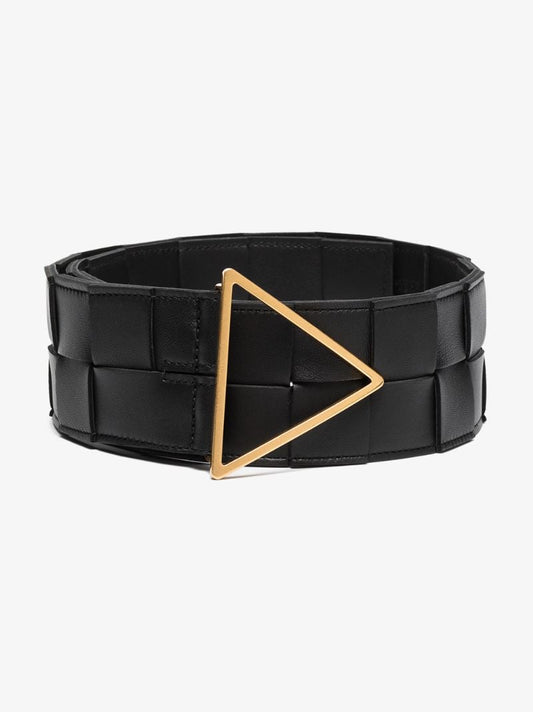 Black Intrecciato Leather Belt