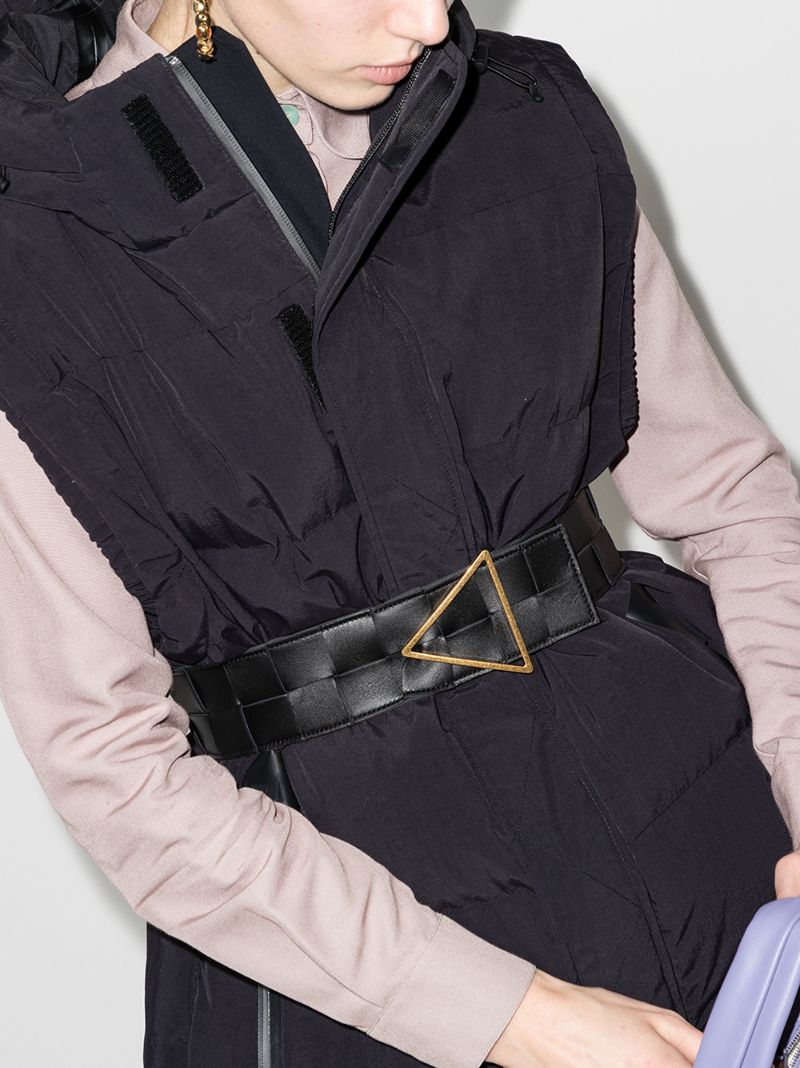Black Intrecciato Leather Belt