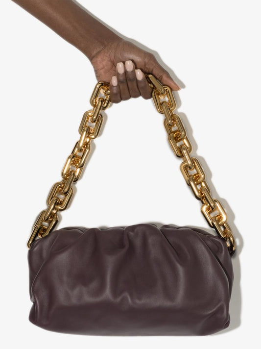 Purple the Chain Pouch Leather Shoulder Bag