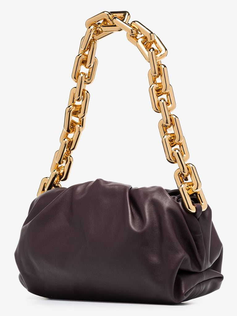 Purple the Chain Pouch Leather Shoulder Bag