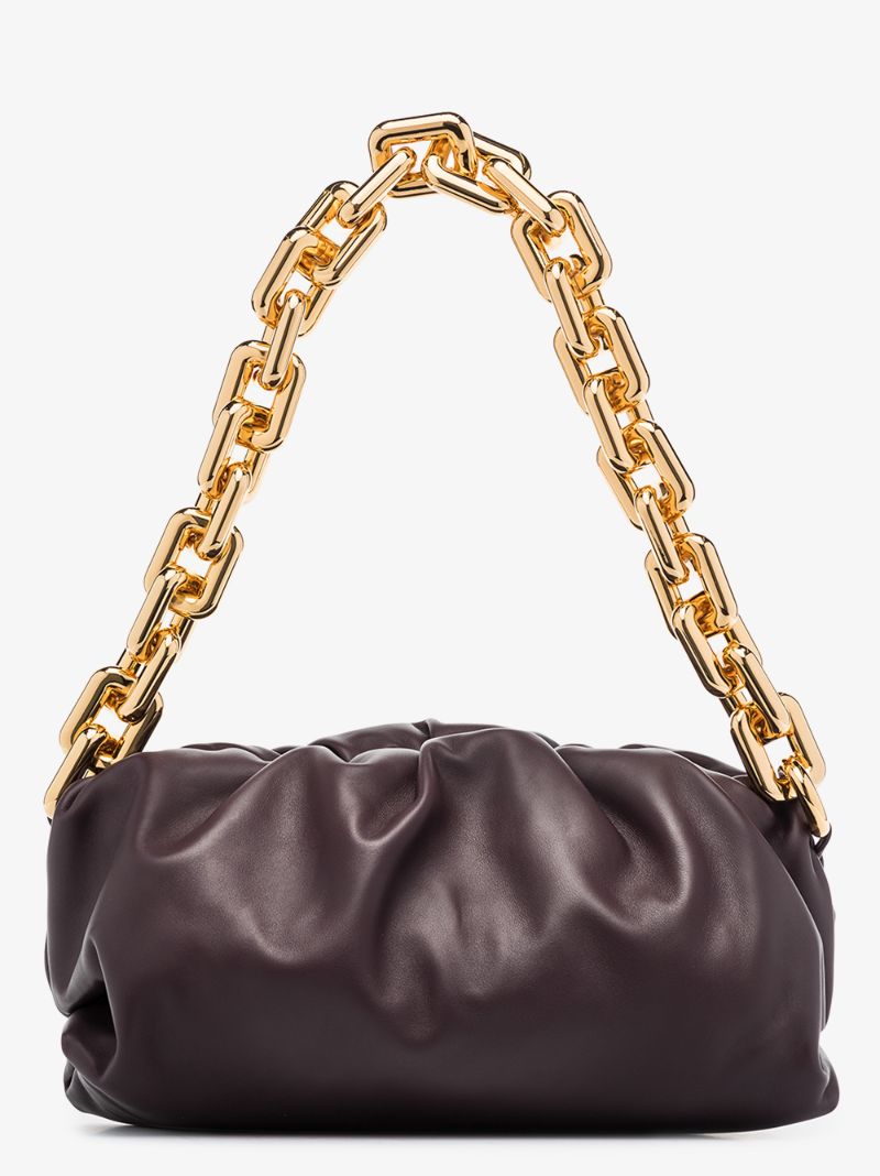 Purple the Chain Pouch Leather Shoulder Bag