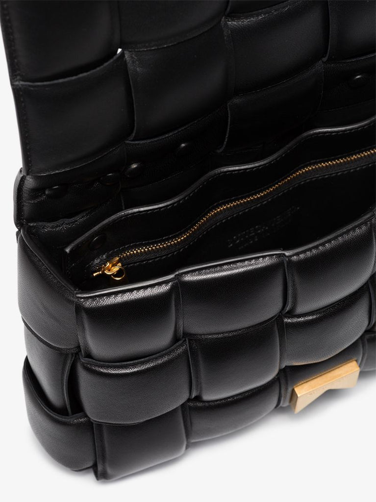 Black the Chain Cassette Leather Shoulder Bag
