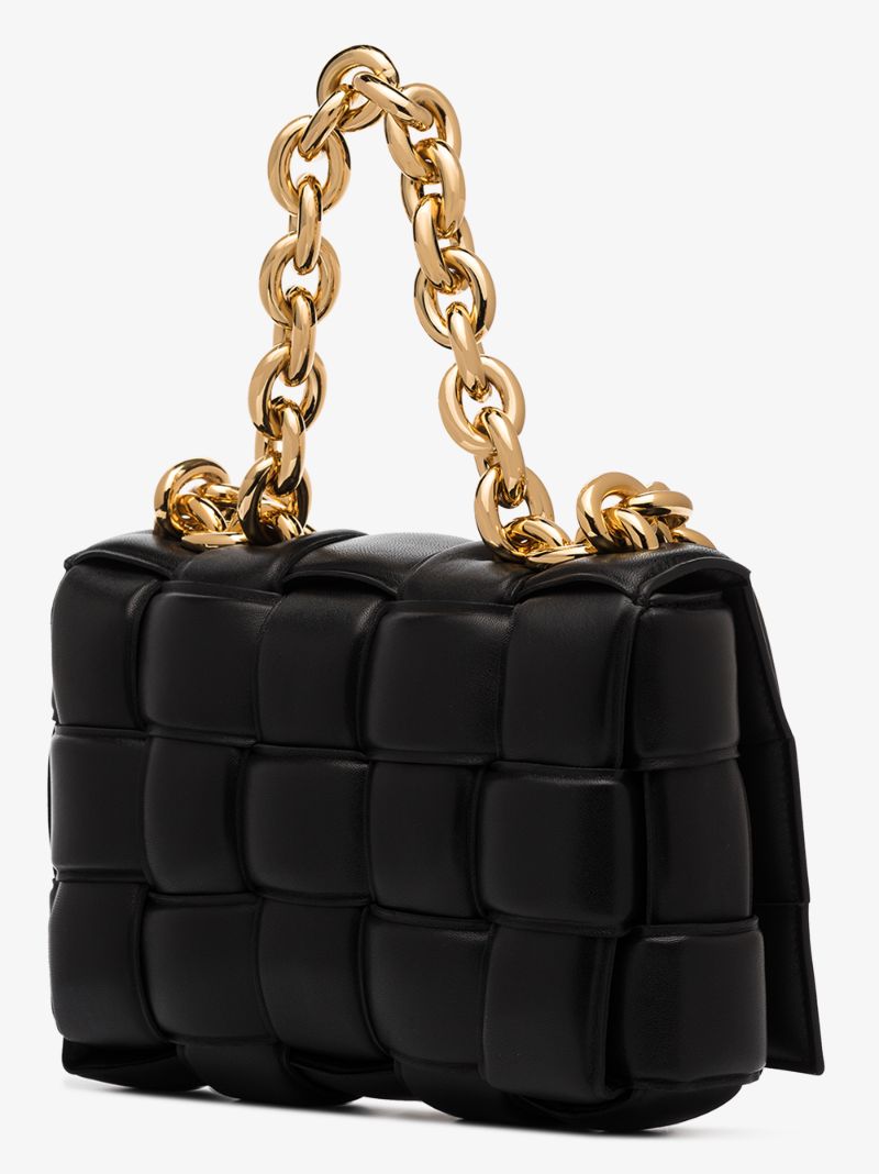 Black the Chain Cassette Leather Shoulder Bag